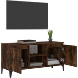 TV omarica s kovinskimi nogami dimljeni hrast 103,5x35x50 cm, (20620232) | Shoptok.si