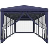 vidaXL Vrtni šotor z 10 mrežastimi stranicami moder 3x12 m HDPE | Shoptok.si