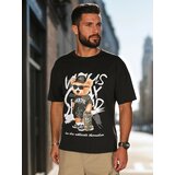 DStreet T-shirt męski z nadrukiem czarna | Shoptok.si