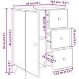  Strani šal Betonsko siva 66 x 34,5 x 90 cm Inženirski les, (5000217449) | Shoptok.si