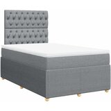  Krevet s oprugama i madrac svjetlosivi 120 x 200cm od tkanine | shoptok.hr