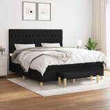  s oprugama i madracem crni 180x200 cm od tkanine | shoptok.hr