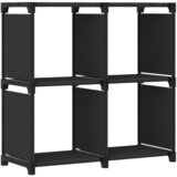 Police za izlaganje s 4 kocke od tkanine 69 x 30 x 72,5 cm crne | shoptok.hr