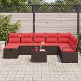  Set sofe s jastukom s pohranom 9 pcs Smeđa poliratan | shoptok.hr