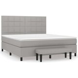  Box spring postelja z vzmetnico svetlo siva 180x200 cm blago, (20788976) | Shoptok.si