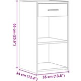  Noćni ormarić crni 35 x 34 x 65 cm od konstruiranog drva | shoptok.hr