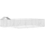 vidaXL Zunanja pasja ograda s streho srebrna 10x6x2,5m pocinkano jeklo - - Srebrna - 95.35 - 10 x 6 x 2.5 m - 2025- | Shoptok.si