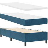 vidaXL Box Spring Krevet s Madracem & LED Tamnoplavi 80x200 cm Baršun | shoptok.hr