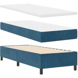 vidaXL Box Spring postelja z vzmetnico in LED temno modra 80x200 cm žamet | Shoptok.si