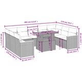  10-dijelni set vrtnih sofa od poliratana s jastucima sivi | shoptok.hr