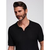 Ombre Men's knitted unbuttoned polo shirt - black | shoptok.hr
