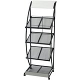 vidaXL Stalak za Časopise 47x40x134 cm Crno Bijeli A4 | shoptok.hr
