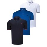 Dewberry TRIPLE SET T8586 MEN'S T-SHIRT-NAVY-WHITE-SAKS | Shoptok.si