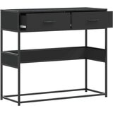 vidaXL Konzolna mizica črna 90x35x80 cm inženirski les | Shoptok.si
