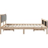  Okvir kreveta s uzglavljem Smeđa i svijetlo siva 160 x 200 cm | Eponuda.com