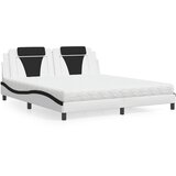  Krevet Viana s madracem bijeli i crni 180 x 200 cm od umjetne kože | shoptok.hr
