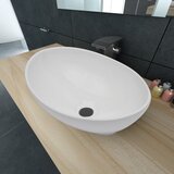 The Living Store Razkošni keramični umivalnik ovalne oblike bel 40x33 cm -, (21751130) | Shoptok.si