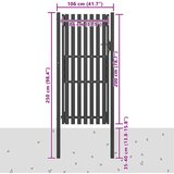  Vrtna vrata za ogradu od čelika 100x200 cm antracit boje | shoptok.hr