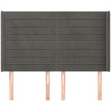  Uzglavlje s ušima tamnosivo 147x16x118/128 cm baršunasto | shoptok.hr