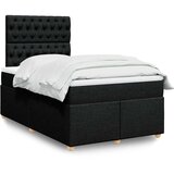  Krevet s oprugama i madracem crni 120 x 200cm od tkanine | shoptok.hr