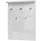 čiviluk PIANO-CLK76 - kolekcija piano - kristalno bela hg lak/kristalno bela hg lak - 76x100x17 cm