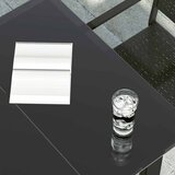  Vrtni blagovaonski stol crni 160x80x74 cm od čelika i stakla | Eponuda.com