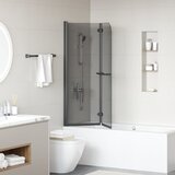  Ograda za tuš Crna 120 x 140 cm ESG staklo i aluminij | shoptok.hr
