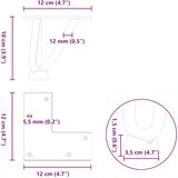  Noge za ukosnice za stolić za kavu 4 kom. Crne 10 cm Puni čelik | shoptok.hr