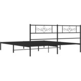  Metalni okvir za krevet s uzglavljem crni 180x200 cm | shoptok.hr