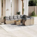  10-dijelni set vrtnih sofa s jastucima bež od poliratana | shoptok.hr