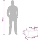 Povišena vrtna gredica Siva 50 x 30 x 22 cm WPC i aluminij | shoptok.hr