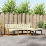  Set vanjskih sofa 4 kom. Prirodna i krem Smeđa 254 x 162,5 x 73 cm | shoptok.hr