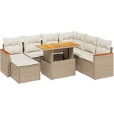 Maison Chic Seti vrtnega pohištva - Vrtna garnitura - Vrtni pohištvo set 8-delna z blazinami bež poli ratan, (21799462) | Shoptok.si