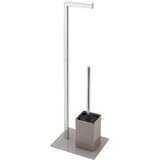 Feridras DRŽAČ TOLETNOG PAPIRA I WC ČETKE 70,5 cm, KROMIRANI ČELIK /PVC/KALJANO STAKLO, BEŽ | shoptok.hr