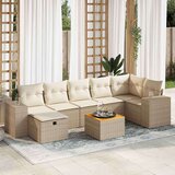  8-dijelni set vrtnih sofa od poliratana s jastucima bež | shoptok.hr