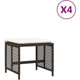 Maison Chic Vrtni stolčki - Vrtni stoli z blazinami 4 kosi rjavi 41x41x36 cm poli ratan JS1130, (21878723) Cene