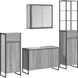  Set namještaja za kupaonicu Zidne Siva Sonoma Konstruirano drvo | shoptok.hr