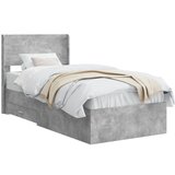  Okvir za krevet s pohranom i uzglavljem Betonska siva - Betonska siva 100 x 200 cm | shoptok.hr