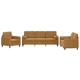  3-dijelni set sofa s jastucima smeđi baršunasti | shoptok.hr