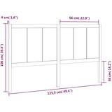  Uzglavlje za krevet crno 125,5 x 4 x 100 cm od masivne borovine | Eponuda.ba