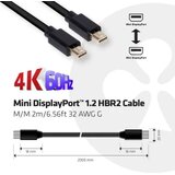 Club3d Mini-DisplayPort priključni kabel mini DisplayPort vtič\, mini DisplayPort vtič 2.00 m črna CAC-2161 ognjevaren DisplayPort kabel, (20415545) Cene