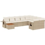Maison Chic Seti vrtnega pohištva - Vrtna garnitura - Vrtni pohištvo set 10-delna z blazinami bež poli ratan, (21821638) | Shoptok.si