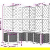  Cvetlično korito z oporno mrežo temno sivo 120x120x136 cm PP, (20601774) | Shoptok.si
