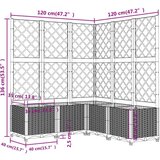  Sadilica s rešetkom tamnosiva 120 x 120 x 136 cm pp | shoptok.hr