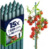KADAX Podporni drog za rastline 120 cm, prevlečeni kolčki za paradižnik 16 mm, 15 kosov, (5000362480) | Shoptok.si