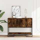 Maison Chic konzolna miza - miza ob steni dimljen hrast 100x35x74,5 cm inženirski les, (21786454) | Shoptok.si