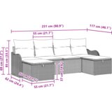 vidaXL 6-delni set vrtnih kavčev z blazinami bež poly rattan | Shoptok.si