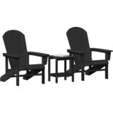 3 dijela vrtnog lounge seta crna HDPE | shoptok.hr