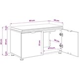  Klupa za cipele s jastučićem Hrast artisan 80 x 38 x 46 cm - 80 x 38 x 46 cm | shoptok.hr