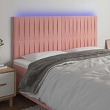  Posteljno vzglavje roza 160x5x118/128 cm žamet, (20938390) Cene